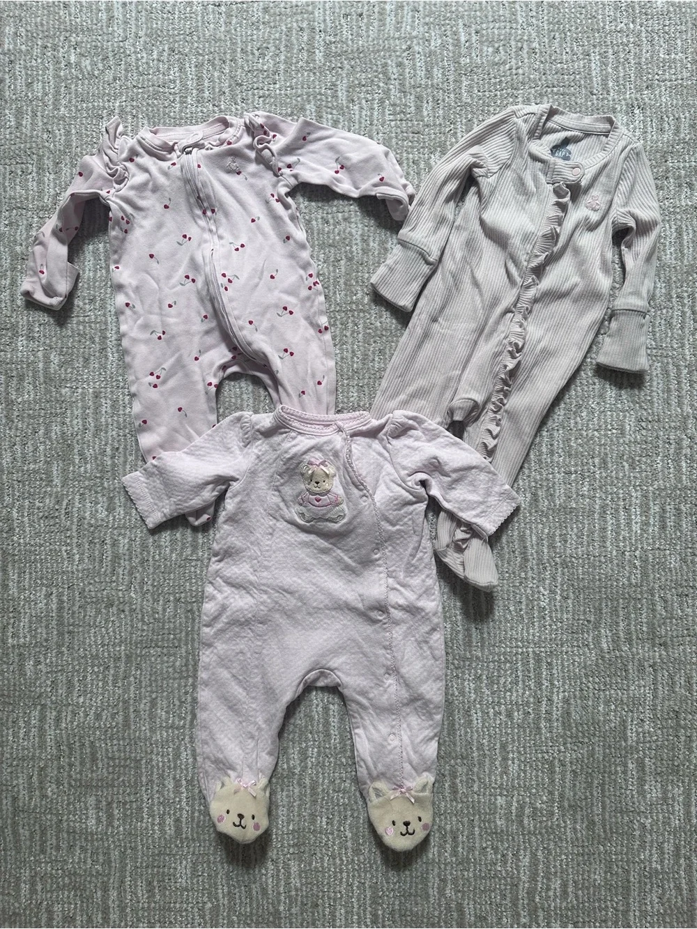 GAP Baby Girls Pink bundle Footed One-Piece footies - Soft Pink